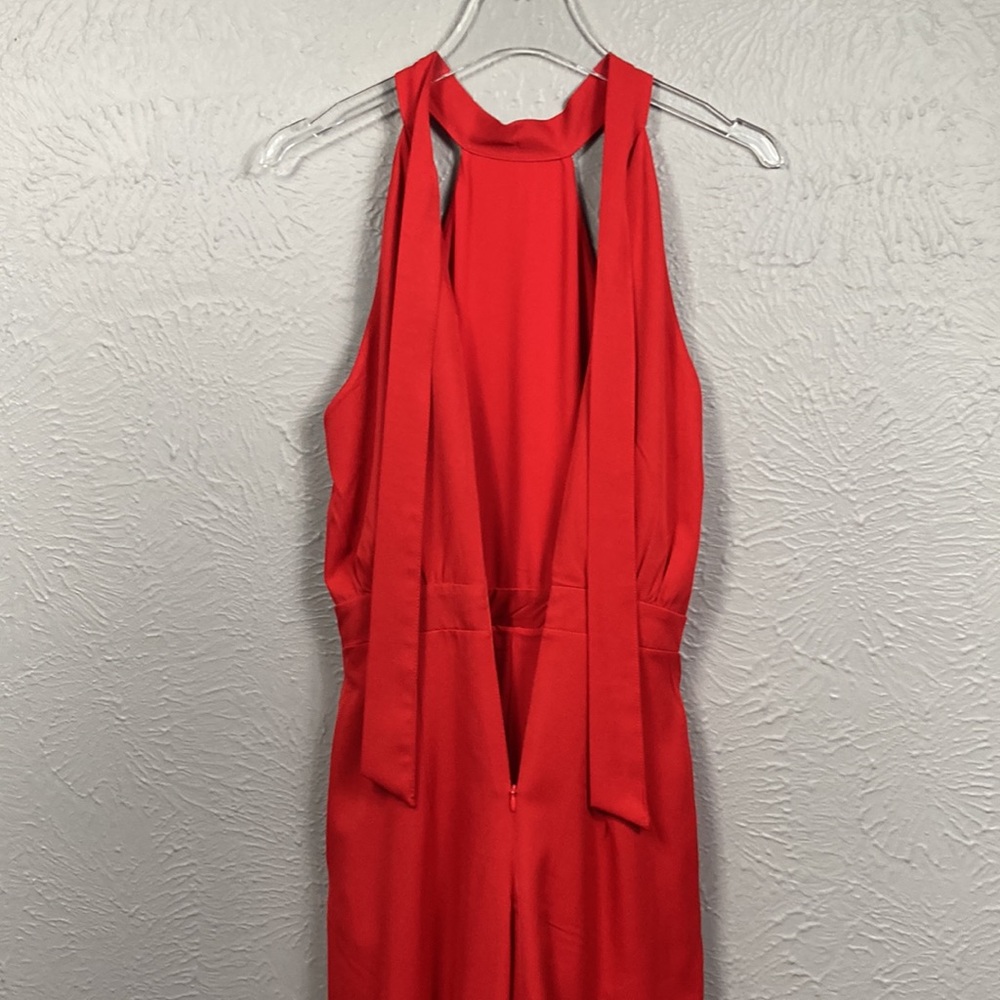 Fashion Nova Red Angelic Halter Wide Leg Pants Jumpsuit Women's Size XS - Picture 12 of 13